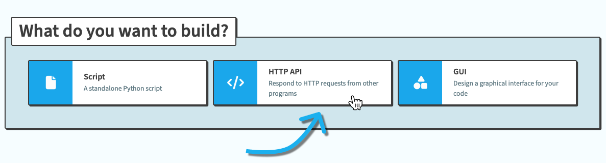 Location of the API button on the dashboard